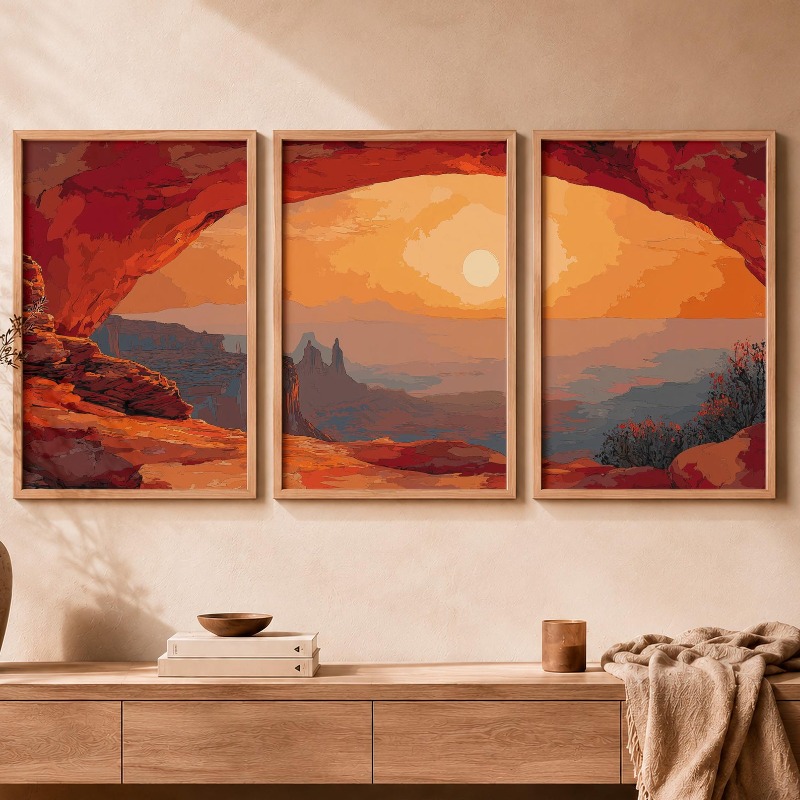 3PCS Desert Canyon Sunset Canv - огляд і ціна Live Rock
